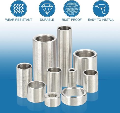 PATIKIL 304 Stainless Steel Spacer, 10 Pcs Round Metal Spacer 5/16" Bore x 3/8" OD x 3/4" Length Unthreaded Screw Standoff Bushing for 5/16" ID Screws Bolts and Rods in Saudi Arabia