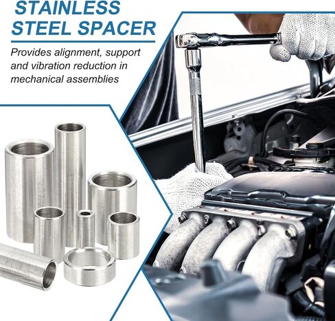 PATIKIL 304 Stainless Steel Spacer, 10 Pcs Round Metal Spacer 5/16" Bore x 3/8" OD x 3/4" Length Unthreaded Screw Standoff Bushing for 5/16" ID Screws Bolts and Rods in Saudi Arabia
