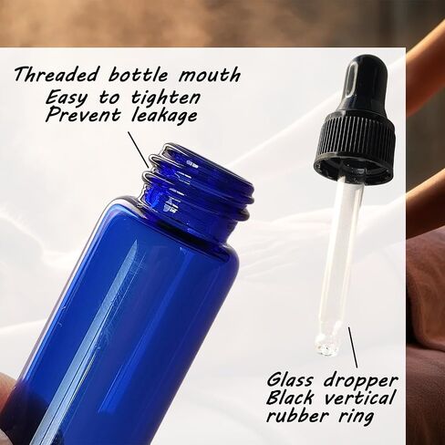 36 Pack Mini Glass Dropper Bottle 5ml Blue Glass Dropper Bottles,for Essential Oil Perfume Cosmetic Liquid Traveling Sample Containers﻿ (Blue, 5ml) in Saudi Arabia