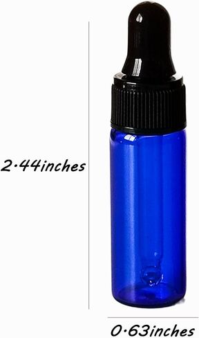 36 Pack Mini Glass Dropper Bottle 5ml Blue Glass Dropper Bottles,for Essential Oil Perfume Cosmetic Liquid Traveling Sample Containers﻿ (Blue, 5ml) in Saudi Arabia
