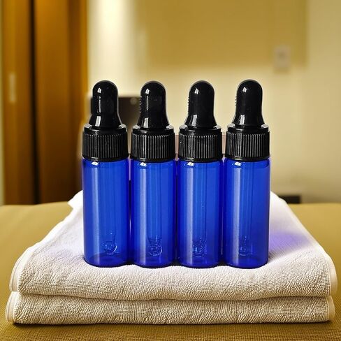 36 Pack Mini Glass Dropper Bottle 5ml Blue Glass Dropper Bottles,for Essential Oil Perfume Cosmetic Liquid Traveling Sample Containers﻿ (Blue, 5ml) in Saudi Arabia