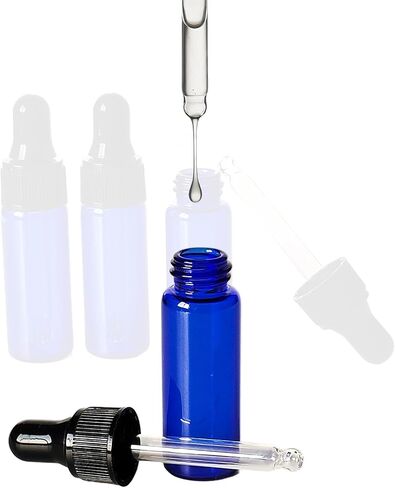 36 Pack Mini Glass Dropper Bottle 5ml Blue Glass Dropper Bottles,for Essential Oil Perfume Cosmetic Liquid Traveling Sample Containers﻿ (Blue, 5ml) in Saudi Arabia