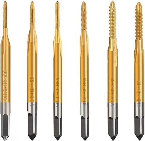 Set M1M1.2/M1.4/M1.6/M1.7/M1.8 HSS Machine Thread Tap Threading Hand Tools(M3-M10 Titanium plat) in Saudi Arabia