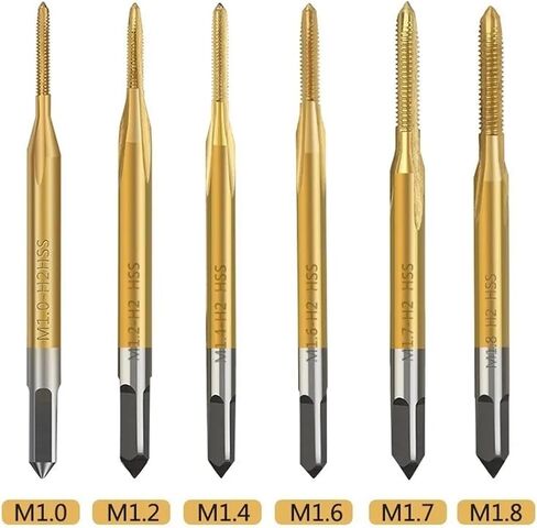 Set M1M1.2/M1.4/M1.6/M1.7/M1.8 HSS Machine Thread Tap Threading Hand Tools(M3-M10 Titanium plat) in Saudi Arabia