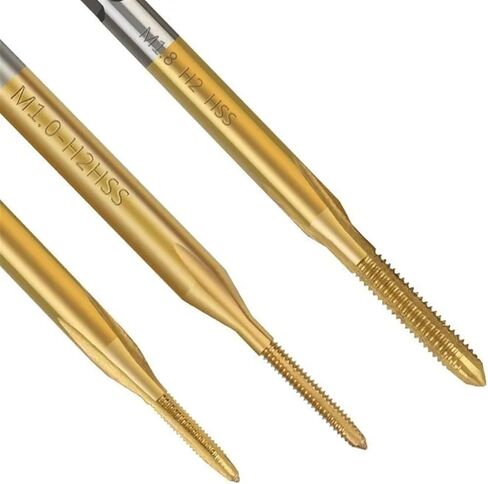 Set M1M1.2/M1.4/M1.6/M1.7/M1.8 HSS Machine Thread Tap Threading Hand Tools(M3-M10 Titanium plat) in Saudi Arabia