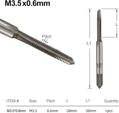1/7Pcs M3-M12 HSS Machine Sprial Point Taps Metric Right Hand Thread Manual Thread Tapping Tools(M4x0.7) in Saudi Arabia