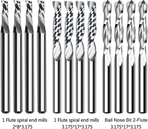 12pcs 1/8 shank ball nose tood single flute tool router bit for woodworking in Saudi Arabia