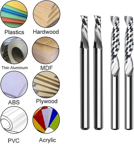 Single FluteSpiral Router Bit Tungsten Carbide 4/6mm Shank Bits Drill 1Pcs(4X22X50L) in Saudi Arabia