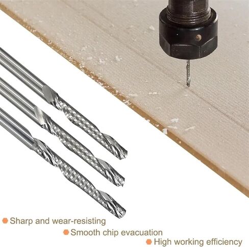 Single FluteSpiral Router Bit Tungsten Carbide 4/6mm Shank Bits Drill 1Pcs(4X22X50L) in Saudi Arabia