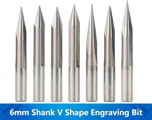 0.3-0.8mm v شكل نقش بت 15-30 درجة 2 المزامير مستقيم 6 مم النحت النحت بت 1pcs (6x0.8x20mm) in Saudi Arabia