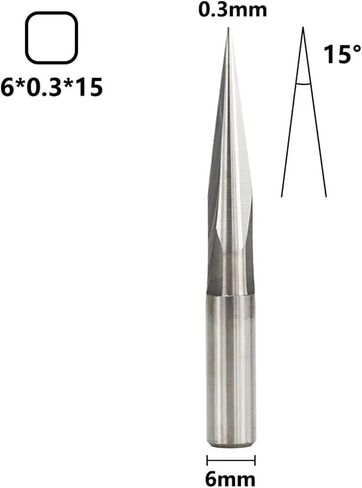 0.3-0.8mm v شكل نقش بت 15-30 درجة 2 المزامير مستقيم 6 مم النحت النحت بت 1pcs (6x0.8x20mm) in Saudi Arabia