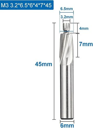 4 Flute HSS Countertexpore M3-M12 أداة ضبط الأدوات 4pcs (5.2x8.9x8x51) in Saudi Arabia