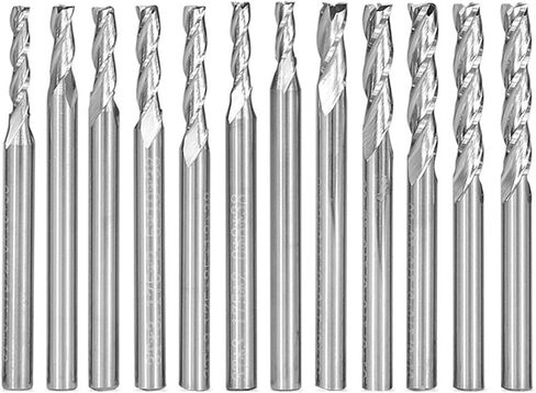 Carbide 3.175mm شحن شقة 3 بتات CNC الناي لأداة الأعمال الخشبية اللولبية بت 1pcs (3.175x3.175x22x50mm) in Saudi Arabia