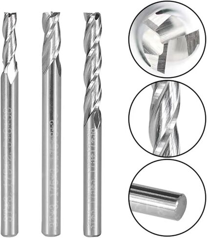 Carbide 3.175mm شحن شقة 3 بتات CNC الناي لأداة الأعمال الخشبية اللولبية بت 1pcs (3.175x3.175x22x50mm) in Saudi Arabia