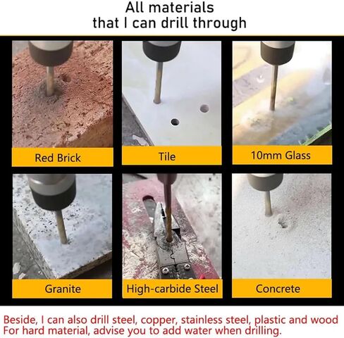 3 4 5 6 8 10 12mm multi-functional plass bit bit bits bits ceramic by tile concrete brick metal stail steel wood (6pcs set 1) in Kuwait