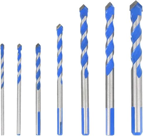 3 4 5 6 8 10 12mm multi-functional plass bit bit bits bits ceramic by tile concrete brick metal stail steel wood (6pcs set 1) in Kuwait
