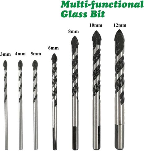 Multifunctional Glass Bit Twist Spade Drill Triangle Bits for Ceramic Tile Concrete Glass Marble 3mm to 12mm(6mm 2pcs) in Saudi Arabia