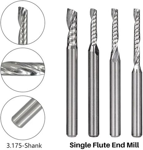 10PCS Bit 1/8 Inch Shank Single Flute Carbide Engraving Bit for Woodworking(3.175x1.5x12mm) in Saudi Arabia