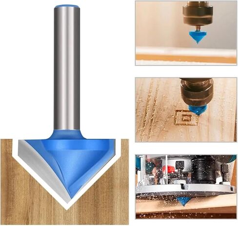8mm Shank Wood Router Bit 90 Degrees V Groove Router Bit 3D Engraving Bit Carbide V Shape 1Pcs(8x22x90D) in Saudi Arabia