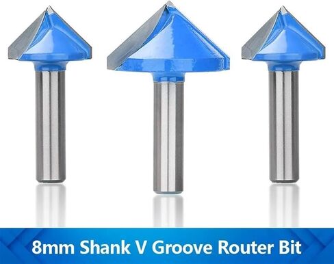 8mm Shank Wood Router Bit 90 Degrees V Groove Router Bit 3D Engraving Bit Carbide V Shape 1Pcs(8x22x90D) in Saudi Arabia