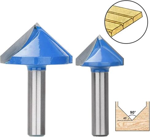 8mm Shank Wood Router Bit 90 Degrees V Groove Router Bit 3D Engraving Bit Carbide V Shape 1Pcs(8x22x90D) in Saudi Arabia