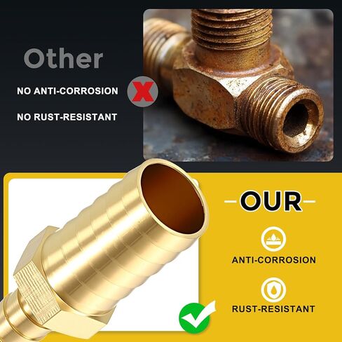 Metallixity 2pcs Brass Hose Barb to Adapter 5/8 "Barb X 5/8" للسيارات ، دراجة نارية ، بحرية ، شاحنة ، RV Fuel Systems in Saudi Arabia