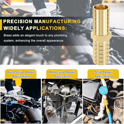 Metallixity 2pcs Brass Hose Barb to Adapter 5/8 "Barb X 5/8" للسيارات ، دراجة نارية ، بحرية ، شاحنة ، RV Fuel Systems in Saudi Arabia
