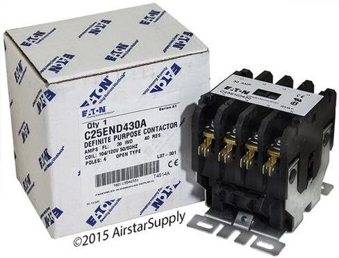 Furnas 42BF25AFBBQ - استبدله Eaton / Cutler Hammer C25END430A 50 مم موصل DP ، 4 -POLE ، 30 أمبير ، 120 VAC لفائف الجهد in Saudi Arabia