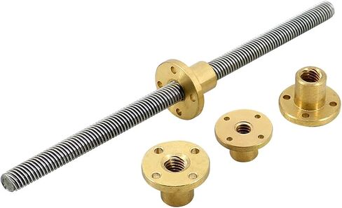 Metal Ball Screw nut Trapezoidal Rod T10 Lead Screw 10mm Diameter Pitch 2mm Lead 10mm with Brass Nut Length 100mm-1000mm(600mm) in Saudi Arabia