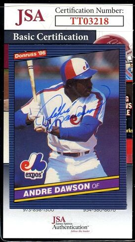 Andre Dawson JSA Coa Autograph 1986 Donruss التوقيع - بطاقات موقعة للبيسبول in Saudi Arabia