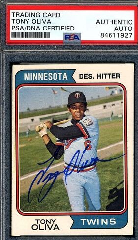توقيع Tony Oliva PSA DNA COA لعام 1974 Topps Autograph - بطاقات موقعة بالبيسبول in Saudi Arabia