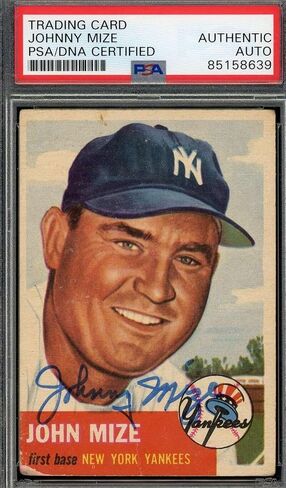 Johnny Mize PSA DNA COA وقعت 1953 Topps Autograph - بطاقات موقعة بالبيسبول in Saudi Arabia