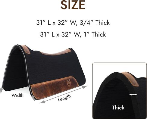 BLACK HOOF Blackhoof Steam Pressed Merino Wool Felt Contoured Pad (31" Length and 32" Width), Saddle pad for Horses in Saudi Arabia