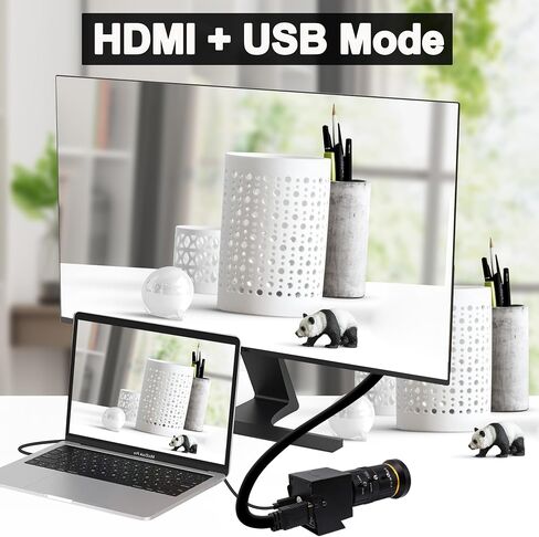 SVPRO 4K 60fps USB Camera with 2.8-12mm Manual Zoom Lens, HDMI/USB3.0 Dual Output, H.264/MJPEG, 4X Optical Zoom Webcam for PC, Mac, Raspberry Pi, Live Streaming, Video Conferencing, TV Monitor in Saudi Arabia