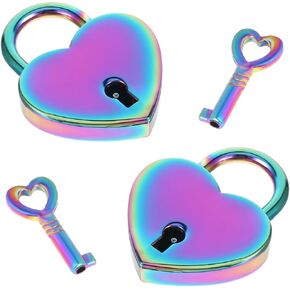 4Pcs Small Heart Shaped Locks with Key Mini Metal Heart Padlock Colorful Personalized Love Padlock Diary Lock and Key Set Heart Lock Mini Lock for Diary Book Travel Suitcase Luggage Box Case Key Keye in Saudi Arabia