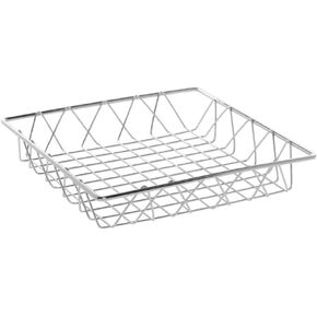 HUBERT Wire Basket Square Chrome Plated - 12"L x 12"W x 2"H in Kuwait