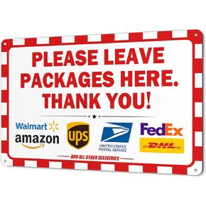 Delivery Signs for Packages Please Leave Packages in Box Package Delivery Sign for Outside, Alumlnum, Waterproof, Rust Resistant (8''x12'') in Saudi Arabia