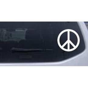 Peace Sign Symbol Car Window Wall Laptop Decal Sticker - White 3in X 3in in Saudi Arabia