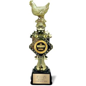 13" Chicken Trophy – Winner Winner Chicken Dinner Award - 1st Place Trophy- Funny Trophies for The Office or Fantasy Football Awards - Engraved Plate - Custom Chicken Wing Trophies in Saudi Arabia