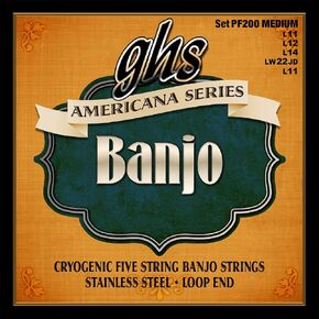 GHS Strings - 5-String Banjo Strings - Americana Series - Cryogencially Treated Stainless Steel - Medium Gauge - 011-022 - Model: PF 200 SET in Saudi Arabia