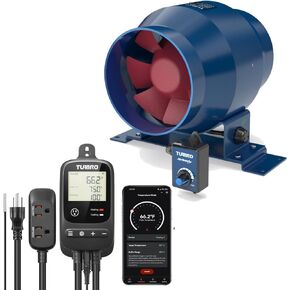 TURBRO AirSupply ES4, 4 Inch Inline Duct Fan with Solid Metal Case, 195 CFM Quiet Vent Fan with Variable Speed Controlled for Grow Tent and Ventilation in Kuwait
