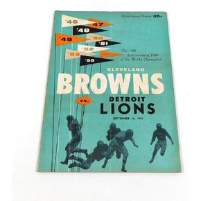 1955 ديترويت ليونز في برنامج كليفلاند براونز لكرة القدم NFL 9-10-55-برامج اتحاد كرة القدم الأميركي in Kuwait