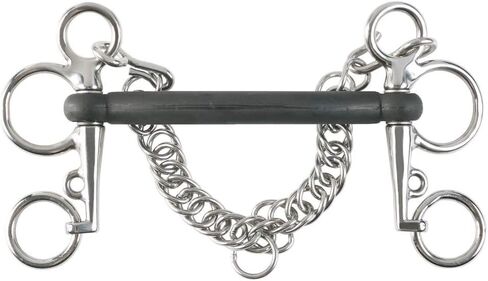 HORZE Rubber Mullen Mouth Pelham Bit - 100mm Cheeks in Saudi Arabia