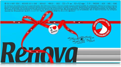 Renova Red Label Blue Facial - 80 أنسجة - [حزمة 8] in Saudi Arabia