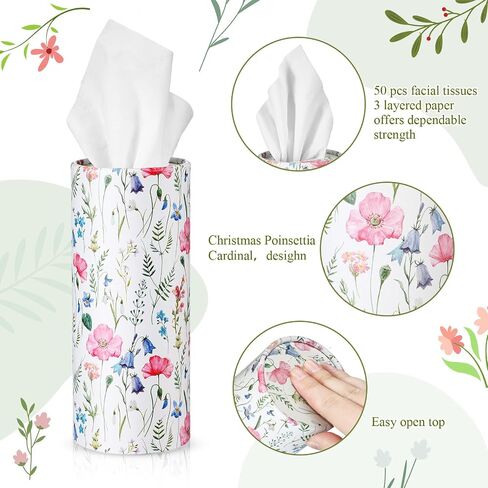 20 Pcs Car Tissues Cylinder with 3 Ply Facial Tissues Bulk Round Tissue Boxes Tubes Travel Tissue for Car Cup Holder Home Bathroom Office Accessories in Saudi Arabia