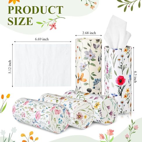 20 Pcs Car Tissues Cylinder with 3 Ply Facial Tissues Bulk Round Tissue Boxes Tubes Travel Tissue for Car Cup Holder Home Bathroom Office Accessories in Saudi Arabia