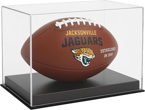 Football Acrylic Display Case for Full-Size Footballs – Acrylic Football Case with Base Included – Sports Memorabilia Display Case for Autographed & Collectible Footballs – No Assembly Required in Saudi Arabia