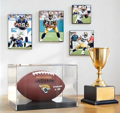 Football Acrylic Display Case for Full-Size Footballs – Acrylic Football Case with Base Included – Sports Memorabilia Display Case for Autographed & Collectible Footballs – No Assembly Required in Saudi Arabia