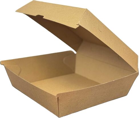 Kraft Hinged Paper Container - Corrugated Clamshell To-go Boxes 150 Pack (8x8 inch) in Saudi Arabia