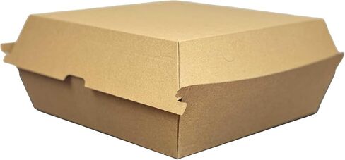 Kraft Hinged Paper Container - Corrugated Clamshell To-go Boxes 150 Pack (8x8 inch) in Saudi Arabia